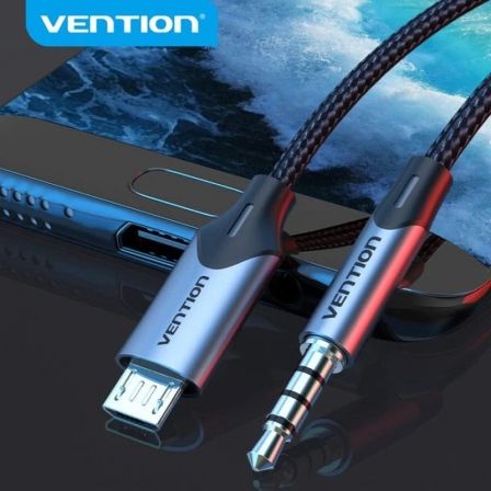 Vention Cable de Audio Micro-USB Macho a Jack 3.5mm Macho 2m Negro
